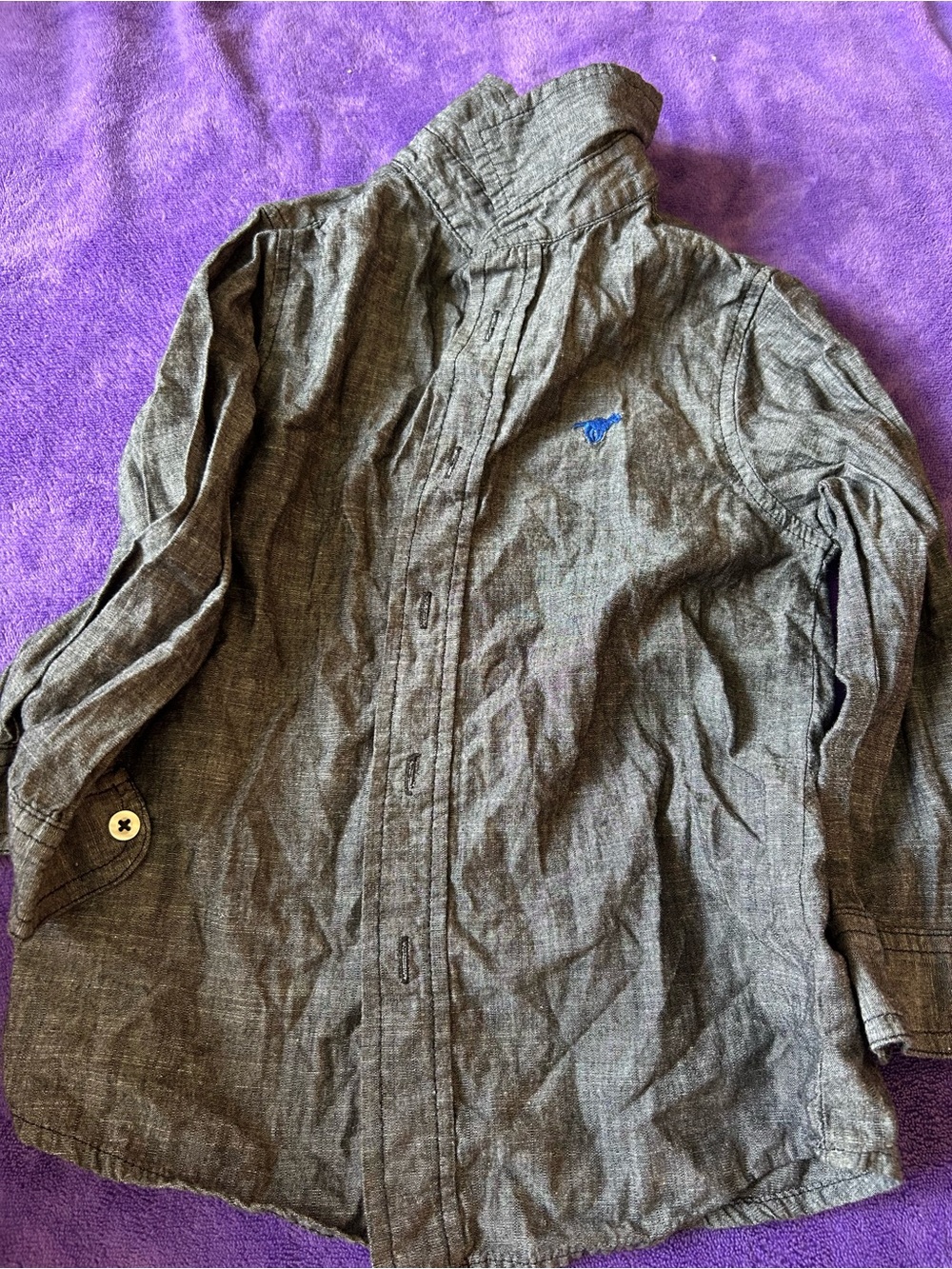 Gray Button-Up Shirt